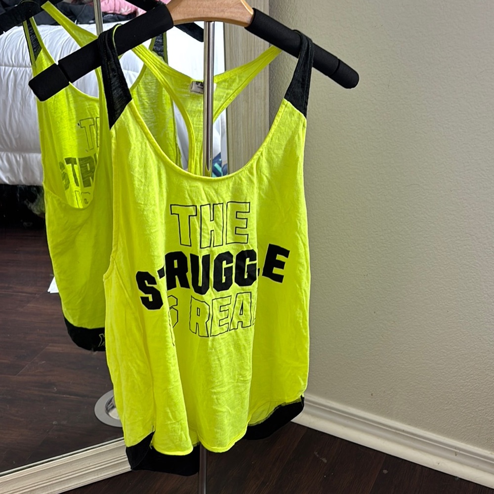 PINK Victoria's Secret Neon Yellow Tank Top